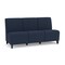 Lesro Siena Lounge Reception Armless 3 Seat Tandem Seating No Center Arms, Black, RF Blueberry Upholstery SN3102 - alternate 1